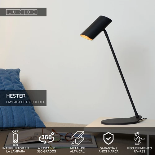 Lucide HESTER - Lámpara de escritorio - 1xGU10 - Antracita - USP